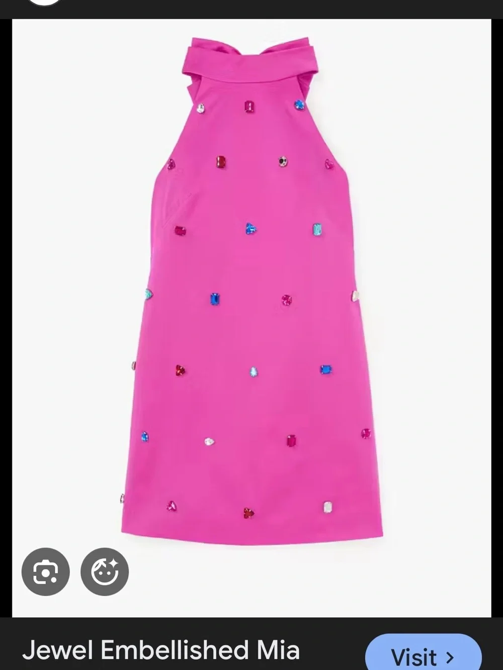 kate spade Hot Pink Jewel-Embellished Mini Dress - Picture 5 of 5